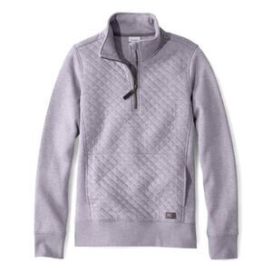 L.L.Bean Quilted Quarter Zip Pullover Lavender Medium Tall Cozy